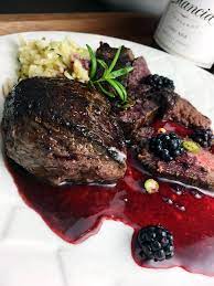 Elk Steak Medallions With Blackberry Red Wine Sauce Wild Game Cuisine Elk Steak Deer Recipes Elk Meat Recipes