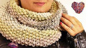 Aus 1 masche (m) 2 m rechts herausstricken: Perlmuster Stricken Loop Schal Aus Einem Knaul Wolle Stricken Mit Dicker Wolle Fur Anfanger Youtube