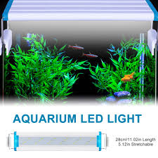 Htovila Aquarium Led Light 28cm 11 02in Fish Tank Light 5 12in Extendable Brackets White Blue Leds For Freshwater Planted Tanks Walmart Com Walmart Com