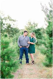 A romantic christmas tree farm engagement at barclay's farm in cranbury nj. Christmas Tree Farm Engagement Session Racey And Austin