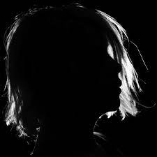 High Contrast Black And White Female Portrait Silhouette Of Woman With Platinum Hair Contrast Black And White Black And White High Contrast