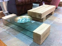 You want living room furniture that conveys who you really are. Coffee Table Made From New Oak Railway Sleepers And Toughened Glass