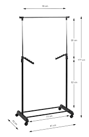 HAKU Möbel portant chromé, noir, plastique, métal