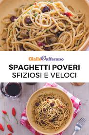 Spaghetti Poveri Ricetta Pasti Italiani Idee Alimentari Ricette