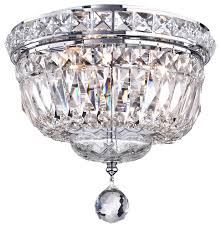 Maybe you would like to learn more about one of these? 3 Light Chrome Finish Crystal Ceiling Flush Mount Chandelier Small Glam Lighting Traditional Flush Mount Ceiling Lighting By Edvivi Llc Houzz