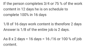 A part that completes tasks for the computer; 1 A Can Do 3 4of The Work In 12 Days In How Many Days Can He Complete 1 8th Of The Work Brainly In
