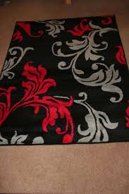 Modern Red Grey Black Damask Extra Large Rug Cheap Black And Grey Bedroom Living Room Red White Gray Bedroom