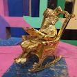 Lord Ganesha Sitting on Chair Metal Idol
