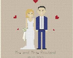 Wedding, bride, groom, church, vows, wedding ring, engaged, couple, love, romance, wedding cake, brides bouquet, invitation, bridesmaid, anniversary, sampler. Custom Wedding Cross Stitch Pattern Pdf Bridal Shower Gift Wedding Gift For Couple Personalized Wedding Anniversary Gift Hoop Art X11 Kanavice Oya Hama Boncuk