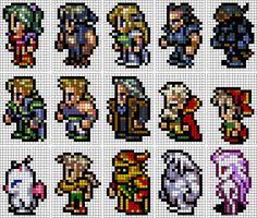 Final fantasy 6 characters cross stitch pattern final | etsy. 29 Final Fantasy Ideas Final Fantasy Perler Patterns Pixel Art