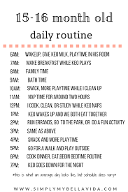 15 16 Month Old Daily Routine Toddler Schedule Toddler