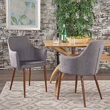 Amazon Com Christopher Knight Home 301733 Dining Chairs Light Grey Dark Brown Chairs Modern Fabric Dining Chairs Dining Chairs Mid Century Dining Chairs