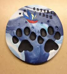 Pet memorial services clay paw print. Painted Clay Paw Prints We Make These At The Hospital For Pets Who Are Privately Cremated A Very Special Memo Diy Stuffed Animals Pet Paw Print Paw Print Art