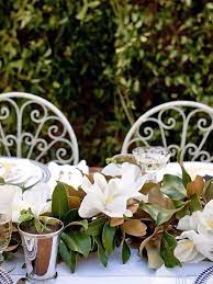 Magnolia Flower Garland Centerpiece Southern Style Wedding Wedding Floral Centerpieces Wedding Centerpieces Diy