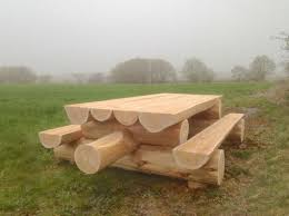 Solid Western Red Cedar Log Picnic Table In 2020 Diy Picnic Table Picnic Table Diy Wood Projects