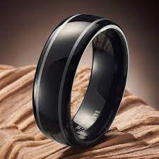 Mens Rnb Slim Solid Black Tungsten Band Wedding Ring 7mm Black Tungsten Wedding Band Mens Wedding Bands Tungsten Black Tungsten Wedding Bands