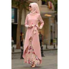 1 Chic Floral Asymmetric Dress Saz Enterprise Muslim Fashion Dress Muslimah Dress Muslimah Fashion Outfits