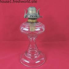 Glass Oil Lamp No 1 White Flame Light Co Burner 11 Tall 5 1 2 Base Lot 5 Oil Lamps Lamp Glass
