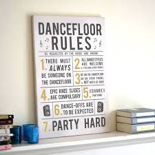 Party Dance Floor Rules Canvas Print Dance Floor Rules Pool Wedding Decorations Tartan Wedding