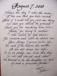 The Personal Touch Mother In Law Poem Marrying My Best Friend Dream Wedding Lettering