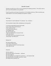 resume examples describe yourself