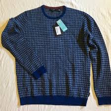 ted baker london men s houndstooth sweater l nwt