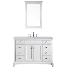 Buy bathroom vanities at our showroom in stockton ca. Eviva Elite Stamford 42 In White Solid Wood Bathroom Vanity Set With Double Og White Carrera Marble Top And White Undermount Porcelain Sink