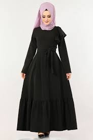 Modaselvim 99 Tl Firfirli Kemerli Elbise 2028tt384 Siyah Elbise Elbiseler Siyah