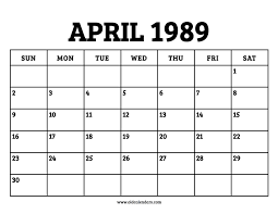 Maybe you would like to learn more about one of these? Calendar April 1989 Printable Old Calendars