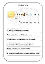 6th grade science astronomy unit information. Solar System Esl Worksheet By Inaumar
