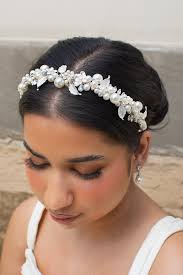 Heather Silver Pearl Bridal Headband