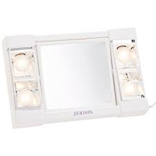 If you regularly fix your hair in the bathroom. Jerdon 6 Portable Tabletop 2 Sided Swivel Lighted Makeup Mirror With 3x Magnification White Walmart Com Walmart Com