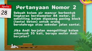 Kolam Air Mancur Lingkaran Diameter 84 Meter Andi Mengelilingi 35 Kali Berapa Meter Andi Berjalan Tribun Pontianak