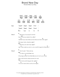 Check spelling or type a new query. Brand New Day Sheet Music Sting Guitar Chords Lyrics