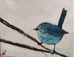Blue bird (파랑새 parang sae) is a korean folk song. Blue Bird Branch Oil Painting By Artist Vivek Mandalia Collectable Impressionism 46 78 Picclick Uk