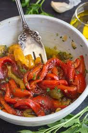 Italian Grilled Pepper Appetizer The Perfect Roasted Pepper Recipe Tossed With Fresh Parsley And Oli In 2020 Stuffed Peppers Roasted Pepper Recipes Appetizer Recipes