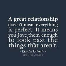 A Great Relationship Doesn T Mean Everything Is Perfect It Means You Love Them Enough To Look Past The Things That Aren T Charles Orlando Fallout Quotes Inspirational Quotes Love Words