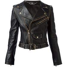 Alexander Mcqueen Studded Biker Jacket Black Leather Biker Jacket Cropped Biker Jacket Biker Jacket
