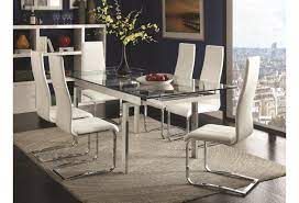 Complete dining room sets from rooms to go. Coaster Modern Dining 106281 6x100515wht Contemporary Dining Room Set With Glass Table Northeast Factory Direct Dining 7 Or More Piece Sets