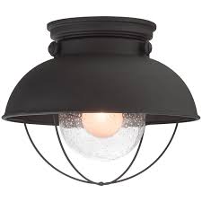 Revel Bayside 11 Industrial Flush Mount Ceiling Light Seeded Glass Shade Matte Black Finis Outdoor Ceiling Lights Light Fixtures Flush Mount Ceiling Lights