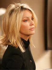 Locklear One Side Part Blonde Straight Layered Synthetic Hair Fringe Of Bangs Lace Front Wigs 14 Inches Medium Hair Styles Hair Beauty Blonde Layered Hair