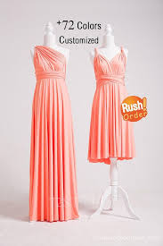 Coral Bridesmaid Dress Infinity Dress Coral Short Long Plus Size Maxi Dress Convertible Dress Coral Multi Twisted Dress Multi Way Dress Twist Wrap Dress