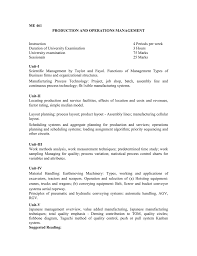 Me 461 Production And Operations Management Instruction