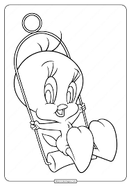 Printable Tweety Bird On Swing Coloring Pages Free printable cute tweety bird coloring pages for kids! printable tweety bird on swing coloring