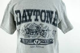 Daytona Bike Week 56th Annual Tee Shirt 1997 Gray Black Cotton Etsy In 2020 Black Cotton Tee Shirts Metal T Shirts