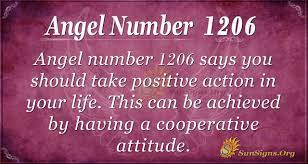 Angel number 1206 says you should take positive action in your life by  allowing your inner guidance. 