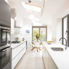 All these features could cramp a poorly planned space, but the kitchen maintains a fresh, open feel. Long Narrow Kitchen Houzz
