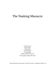 An Example Of An Nhd Process Paper The Nanking Massacre Lizbeth Acosta Julissa Dema Malee Vang Senior Division Group Exhibit Exhibit Contains 500 Course Hero