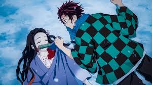 Nezuko kamado | demon slayer wallpaper engine. Demon Slayer Nezuko Kamado Tanjirou Kamado With Background Of Blue Sky And Clouds Hd Anime Wallpapers Hd Wallpapers Id 39752