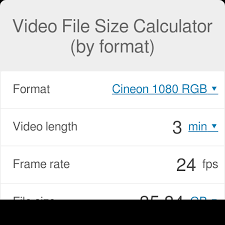 Video File Size Calculator By Format Omni